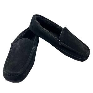Bearpaw Mens Suede Slipper House‎ Shoe Size 12 Black Cabincore Grandpacore Cozy